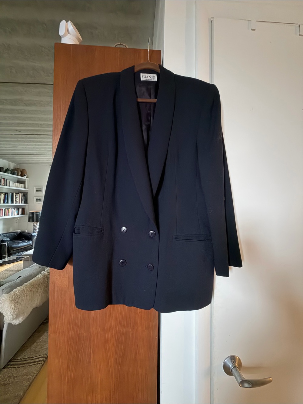 Vintage Plus Size Navy 100% Wool Gianni Sport Blazer Jacket